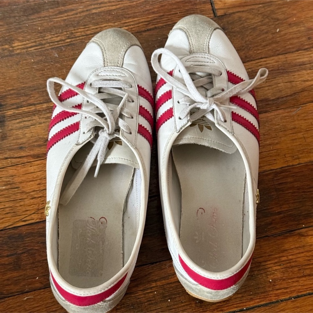Adidas Women's White and Pink Sneakers - Picture 2 of 7
